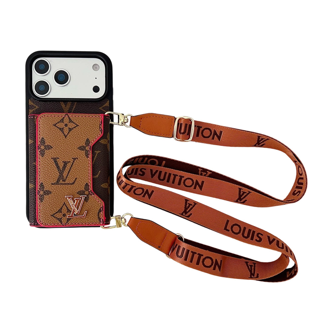 Multicolor Monogram Crossbody Wallet Case for iPhone 14-17 Pro Max