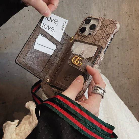 GG Card Bag Crossbody iPhone Case For iPhone 14-17 Pro Max