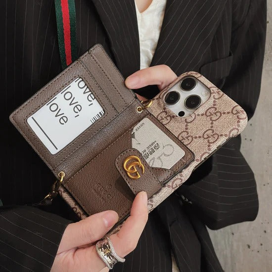 GG Card Bag Crossbody iPhone Case For iPhone 14-17 Pro Max
