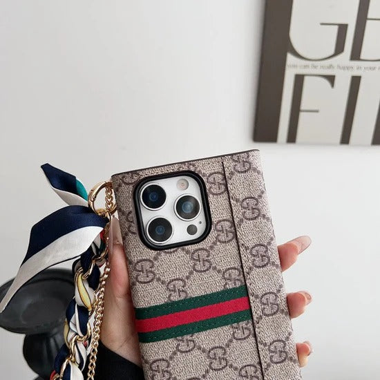 Grey GG Scarves Bag Phone Case for iPhone 17 Pro Max