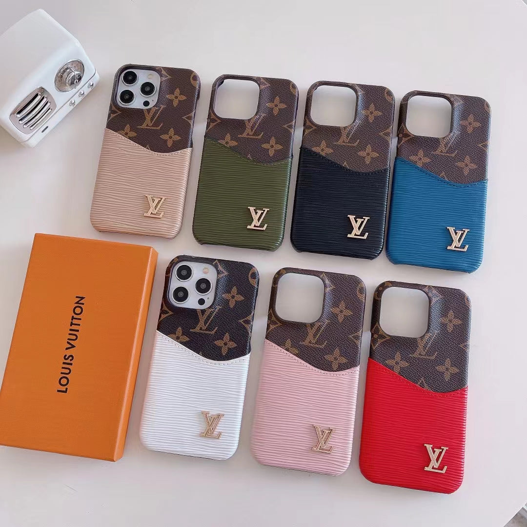 Louis Vuitton Pattern Card Holder Case For iPhone 14 Pro Max