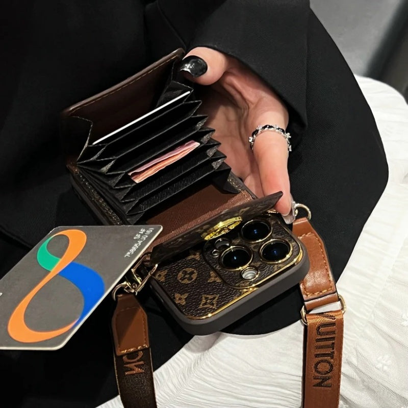 Classic Luxury Card Holder Case For iPhone 14-17 Pro Max