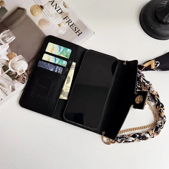 Grey GG Scarves Bag Phone Case for iPhone 17 Pro Max