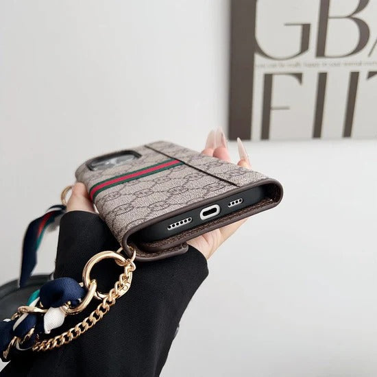 Grey GG Scarves Bag Phone Case for iPhone 17 Pro Max