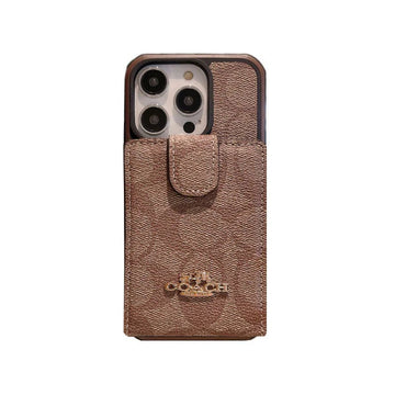 Classic Luxury iPhone Wallet Case with Card Holder for 14-17 Pro Max Caritate
