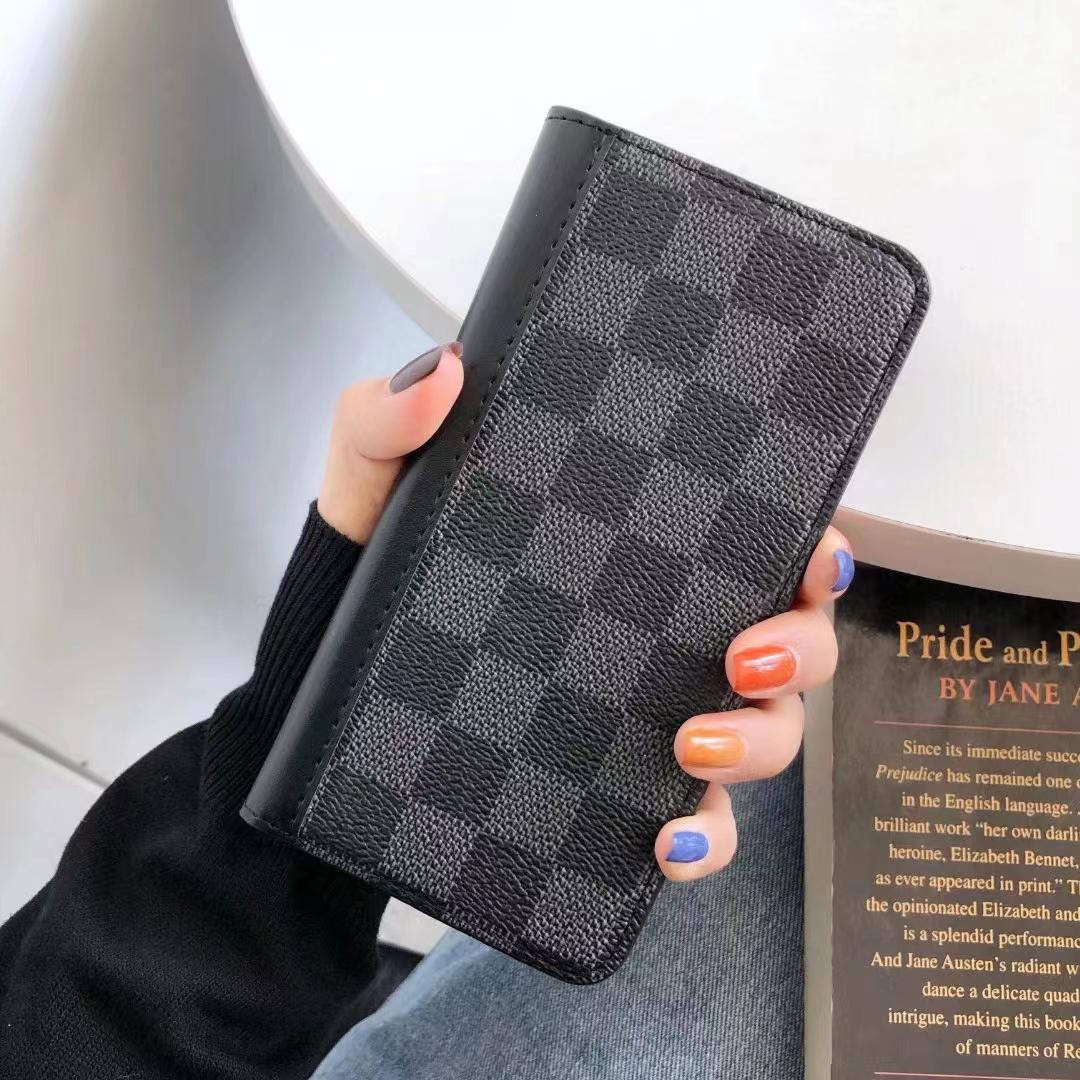 Luxury Monogram Leather Wallet Case With Magnetic Closure For iPhone 12-16 Pro Max