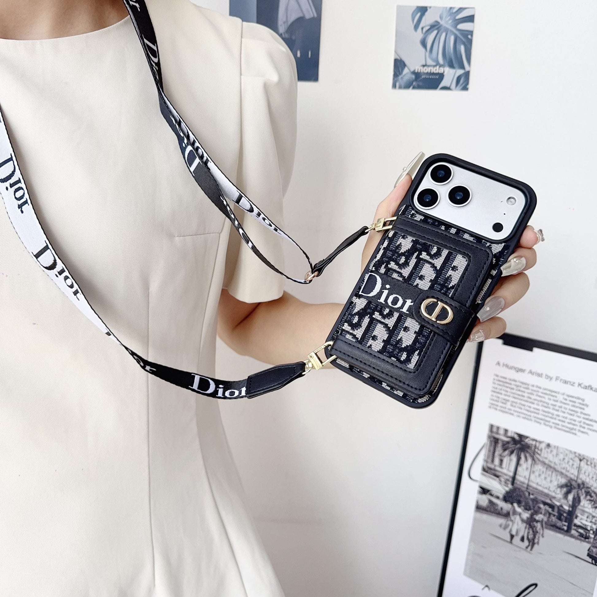Fabric Canvas Crossbody Case With Card Slots For iPhone 12-17 Pro Max