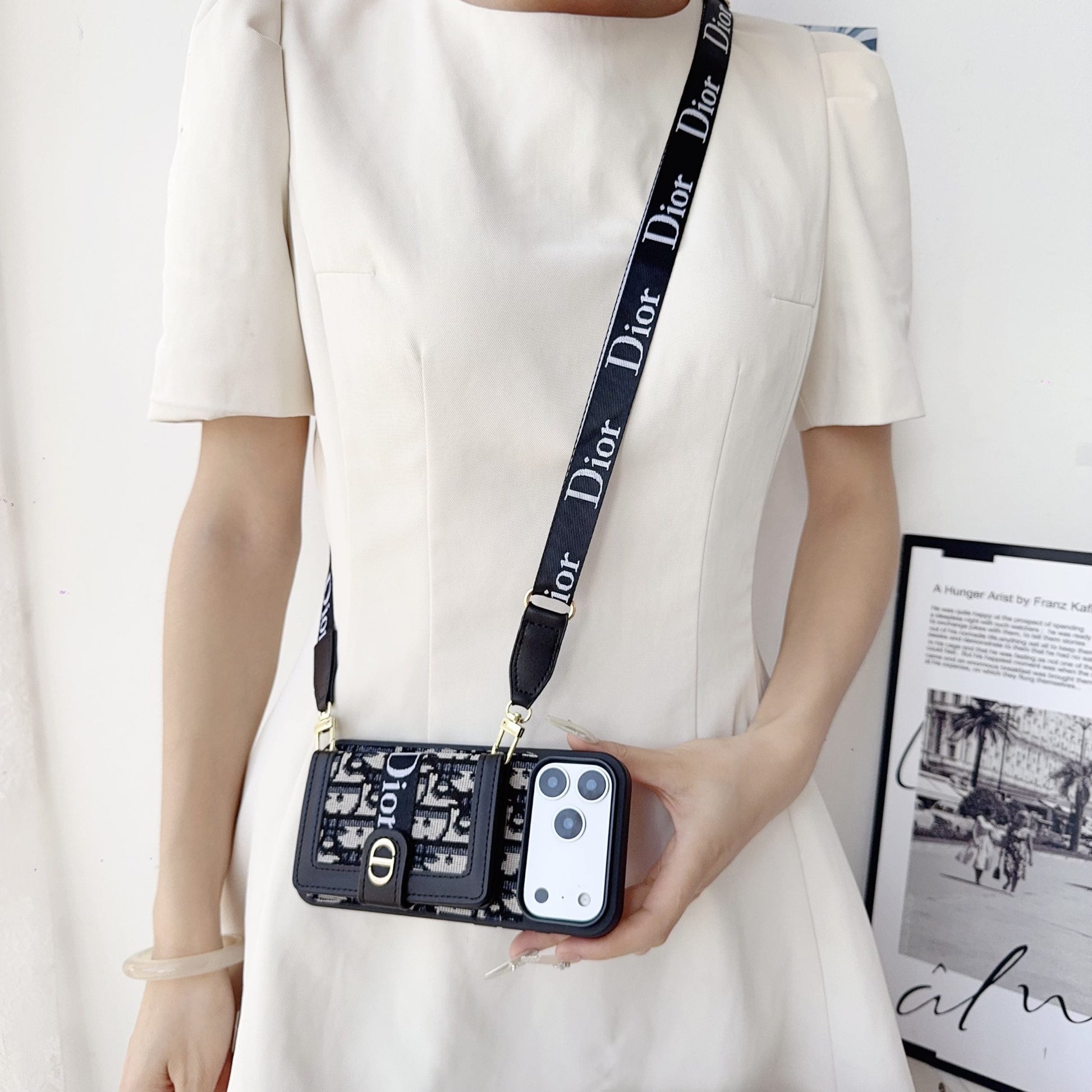 Fabric Canvas Crossbody Case With Card Slots For iPhone 12-17 Pro Max