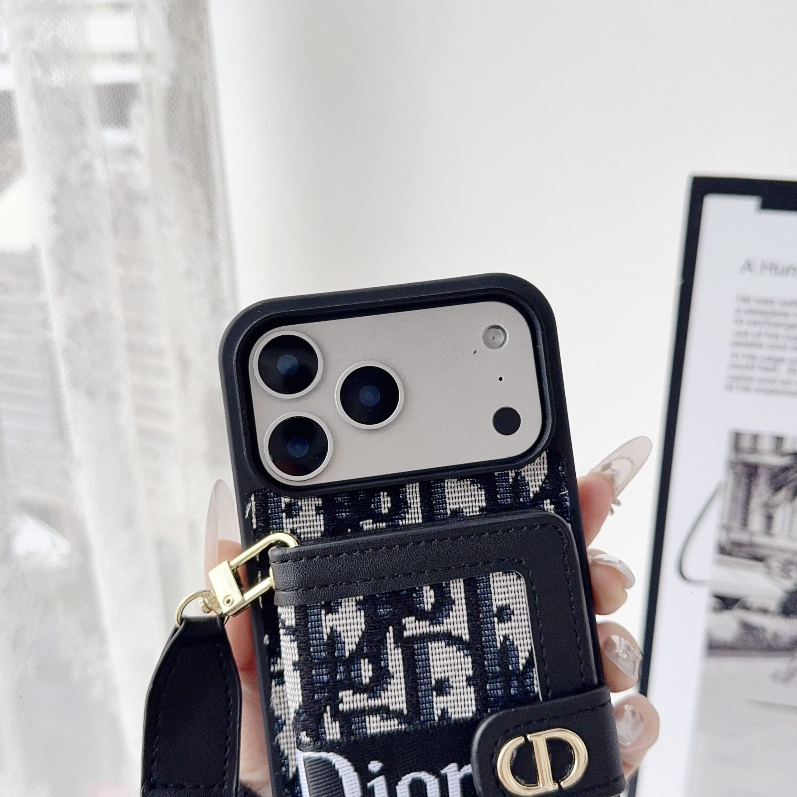 Fabric Canvas Crossbody Case With Card Slots For iPhone 12-17 Pro Max