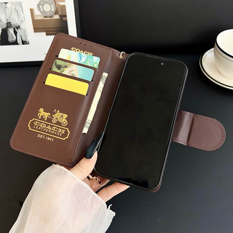 Coach Leather Phone Case Wallet For iPhone 17 Series