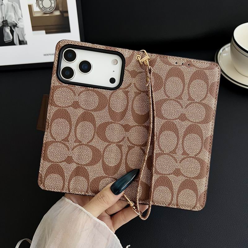 Coach Leather Phone Case Wallet For iPhone 17 Series