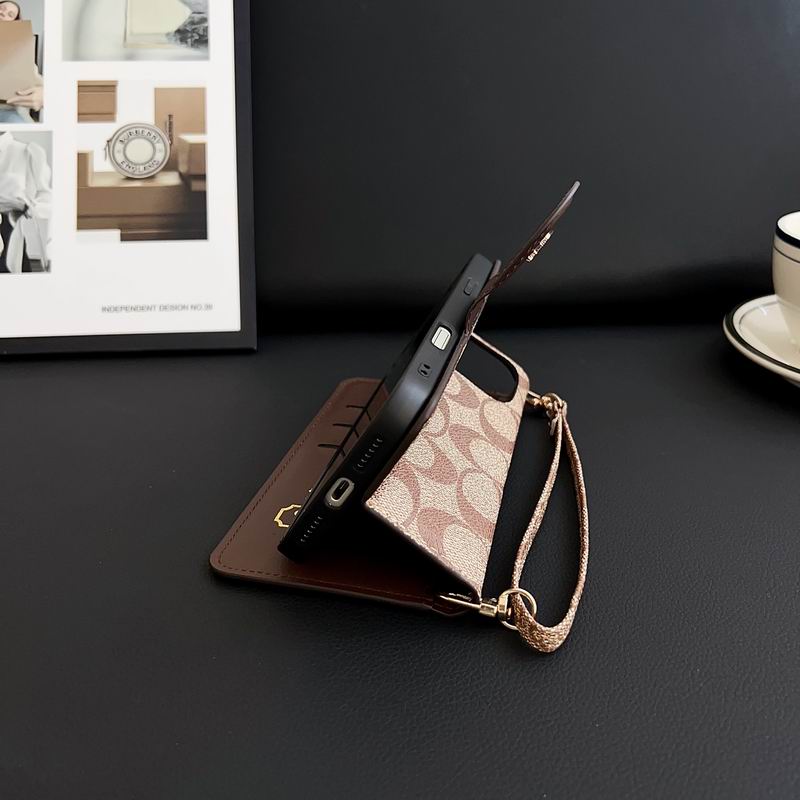 Coach Leather Phone Case Wallet For iPhone 17 Series