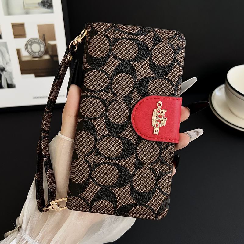Coach Leather Phone Case Wallet For iPhone 17 Series