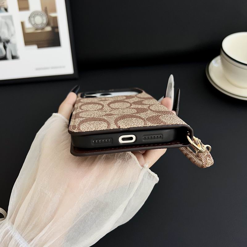 Coach Leather Phone Case Wallet For iPhone 17 Series