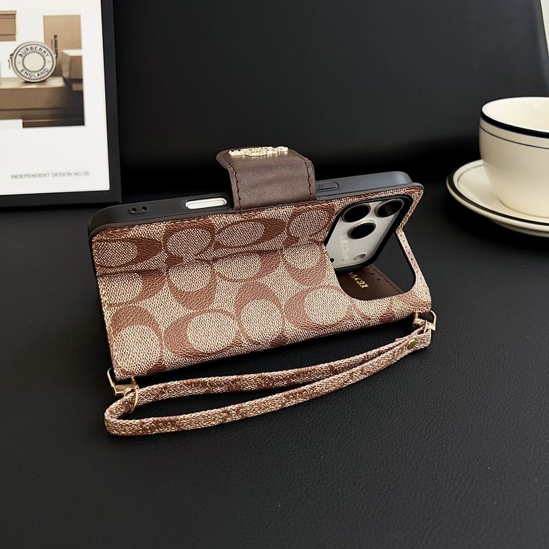 Coach Leather Phone Case Wallet For iPhone 17 Series