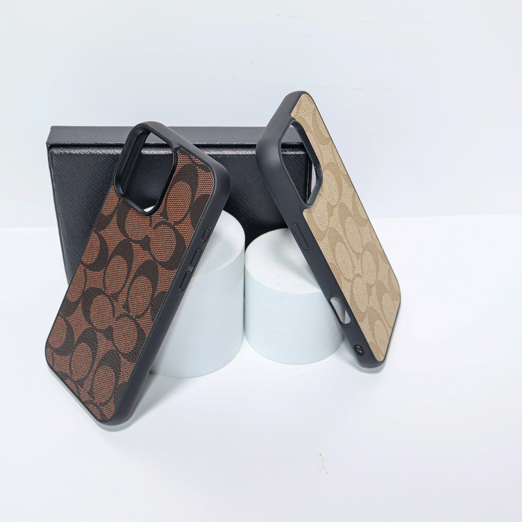 Luxury Coach Style Leather Phone Case For iPhone 12-16 Pro Max
