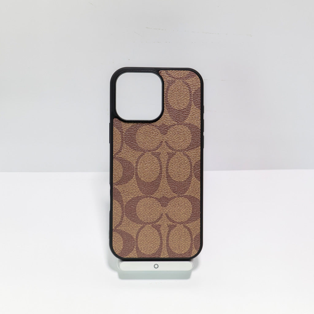 Luxury Coach Style Leather Phone Case For iPhone 12-16 Pro Max