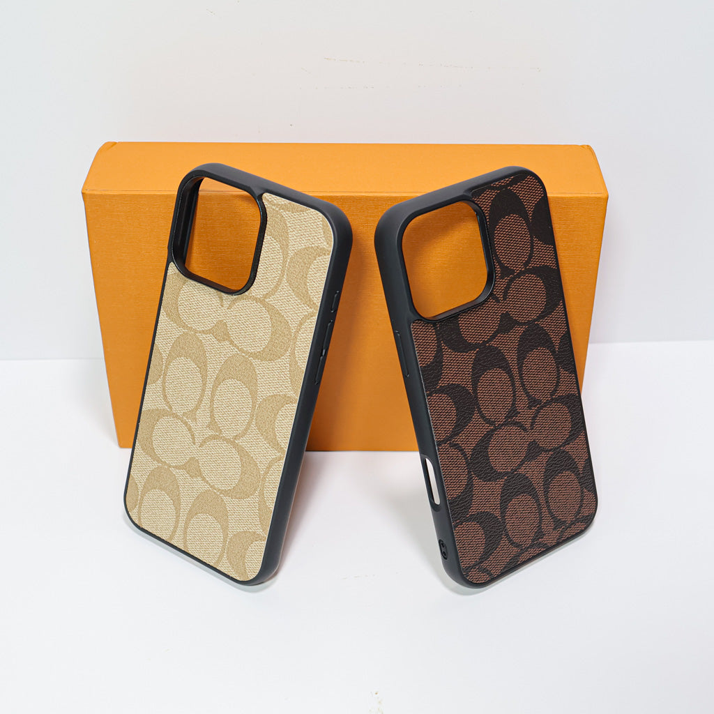 Luxury Coach Style Leather Phone Case For iPhone 12-16 Pro Max