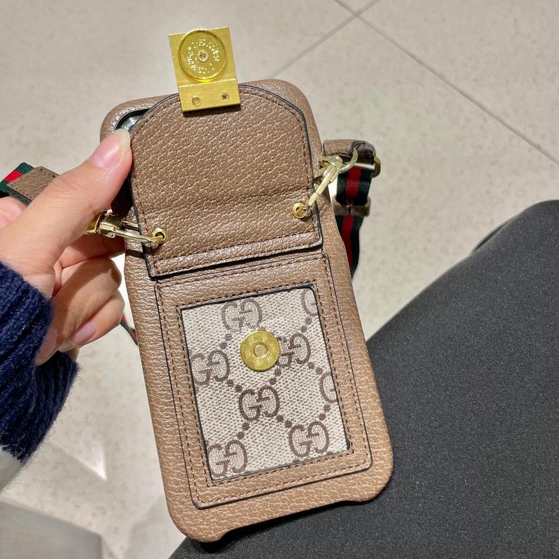 Crossbody Leather Case With Card Slot & Lanyard For iPhone 11-16 Pro Max