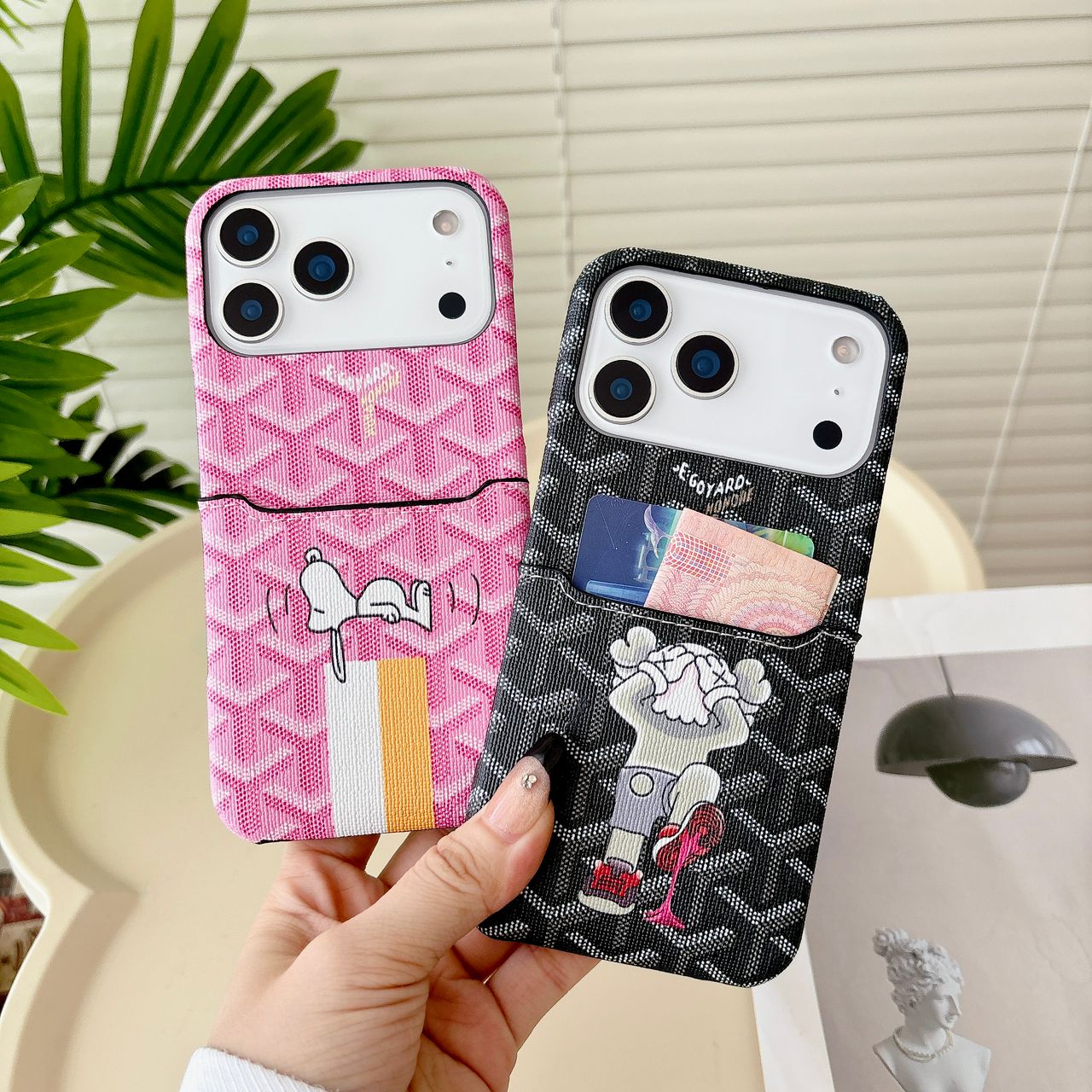 Goyard Phone Case Card Holder for iPhone 13-17 Pro Max