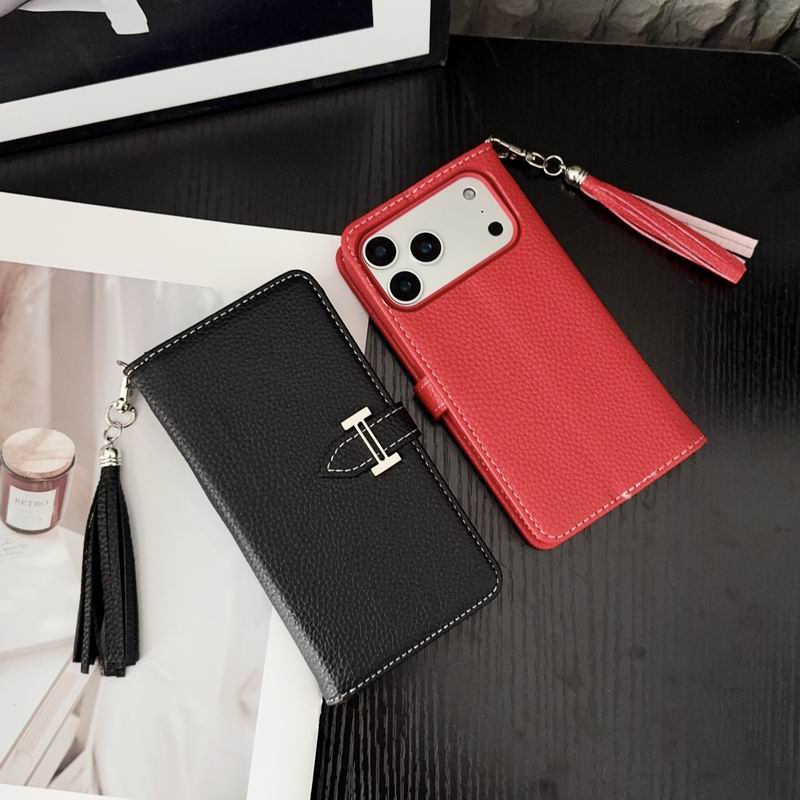Hermes Folio Wallet Case with Card Holder for iPhone 12-17 Pro Max