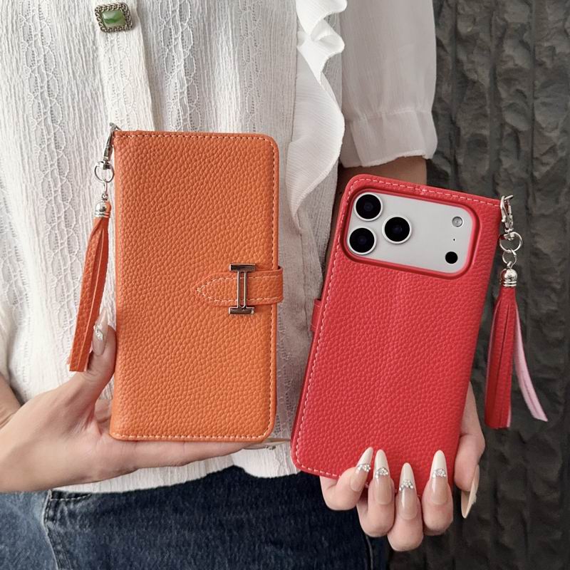 Hermes Folio Wallet Case with Card Holder for iPhone 12-17 Pro Max