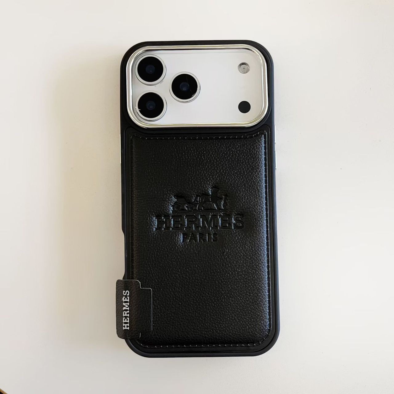 Hermes Leather Phone Case for iPhone 13-17 Pro Max