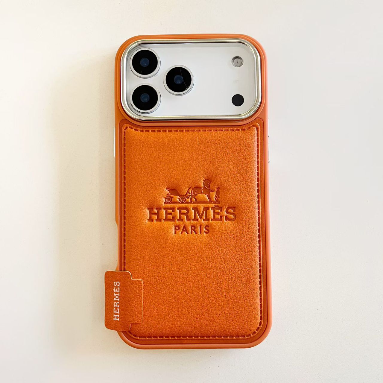 Hermes Leather Phone Case for iPhone 13-17 Pro Max