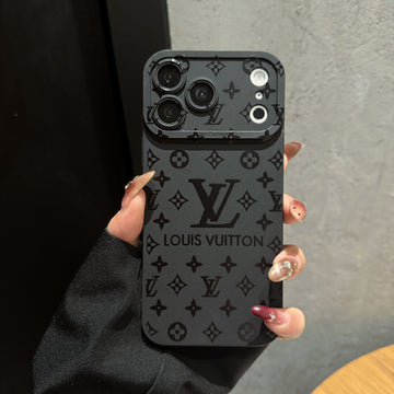 Noir Monogram Matte Case for iPhone 15-17 Pro Max