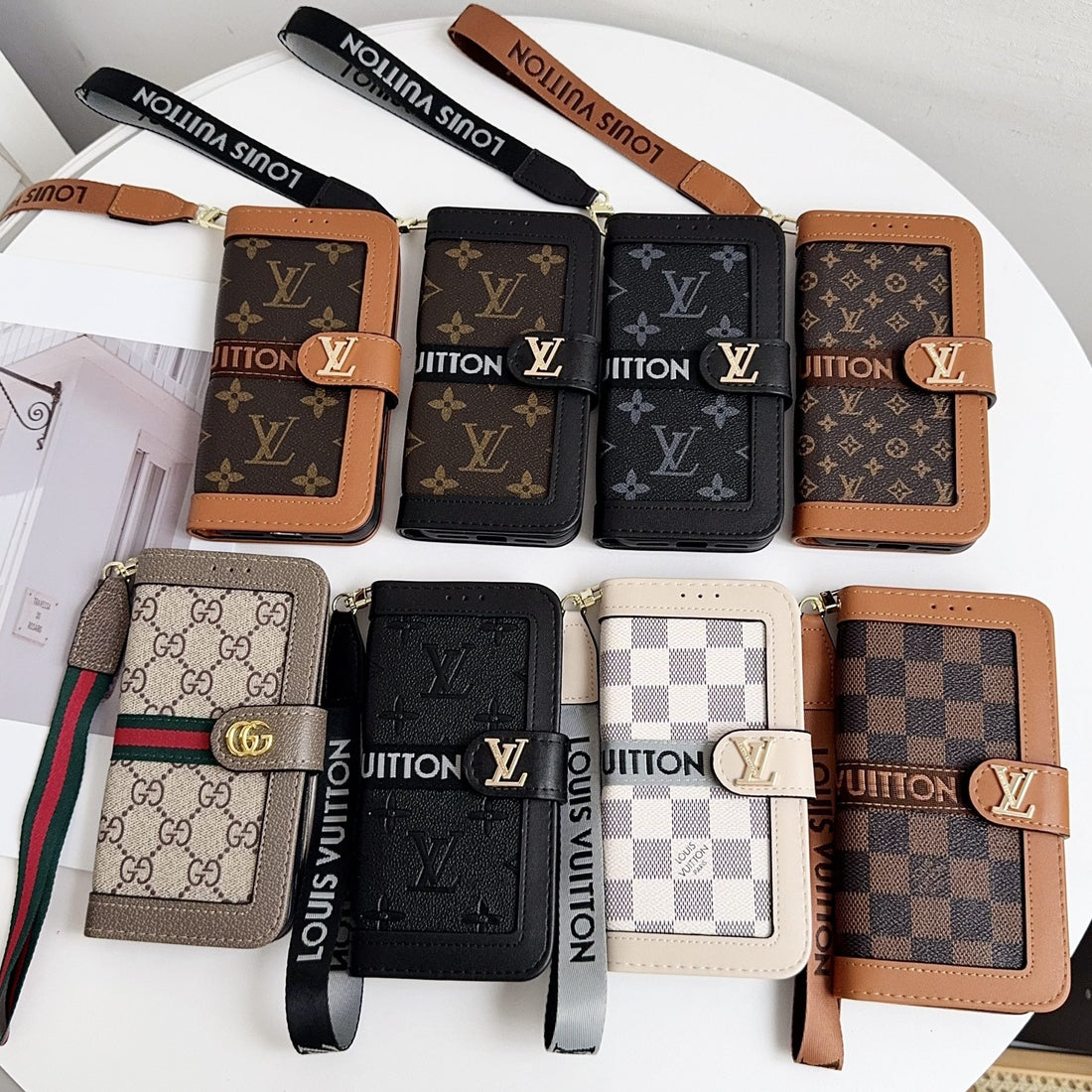 Louis Vuitton Flip Folio iPhone Case 17 Series Pattern LV Leather Black Monogram