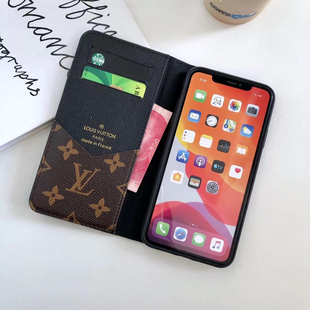Luxury Monogram Leather Wallet Case With Magnetic Closure For iPhone 12-16 Pro Max