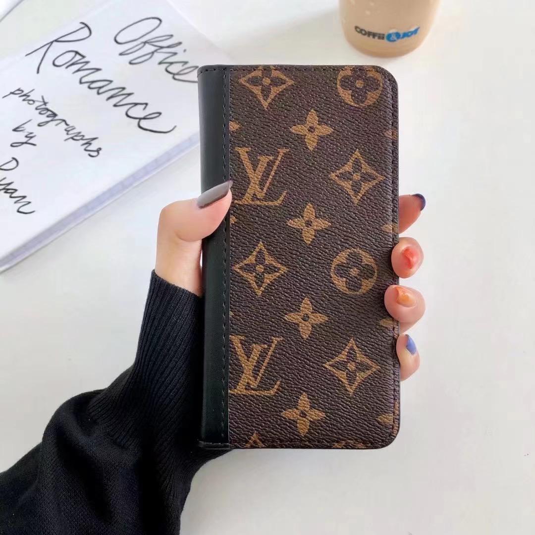 Luxury Monogram Leather Wallet Case With Magnetic Closure For iPhone 12-16 Pro Max