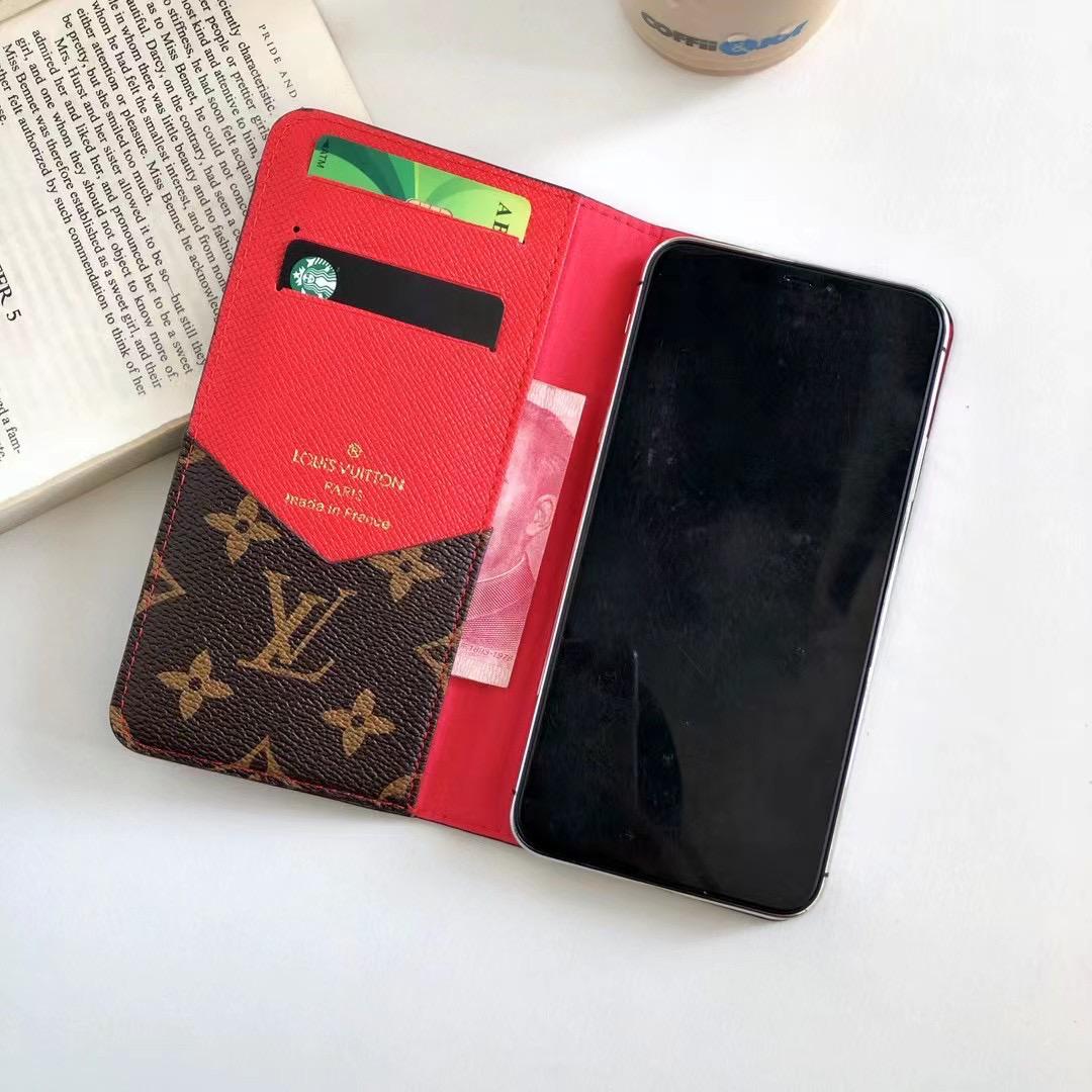 Luxury Monogram Leather Wallet Case With Magnetic Closure For iPhone 12-16 Pro Max