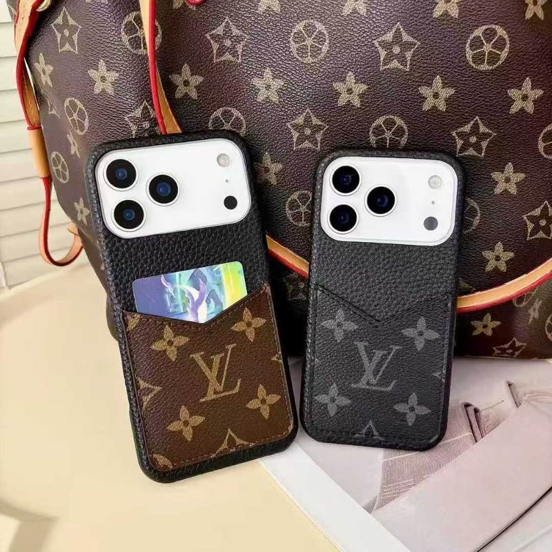 Monogram Card Holder Case for iPhone 12-17 Pro Max