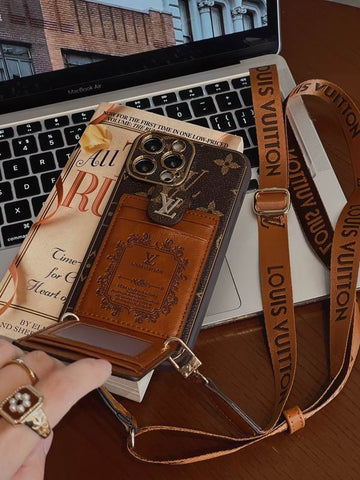 Luxury Leather Crossbody Case With Detachable Belt For iPhone 15-17 Pro Max