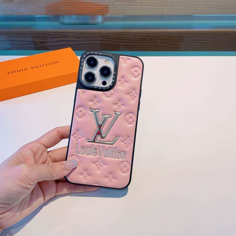 Pink Designer Style TPU Leather Case For iPhone 12-14 Pro Max