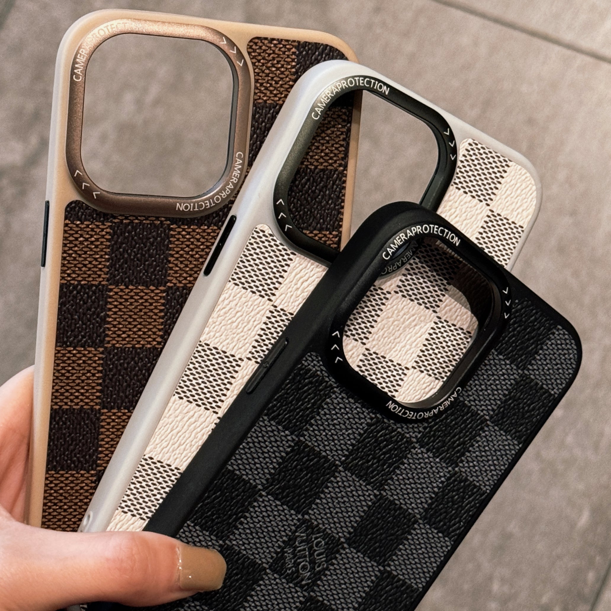 Classic LV Leather Case For iPhone 13-16 Pro Max