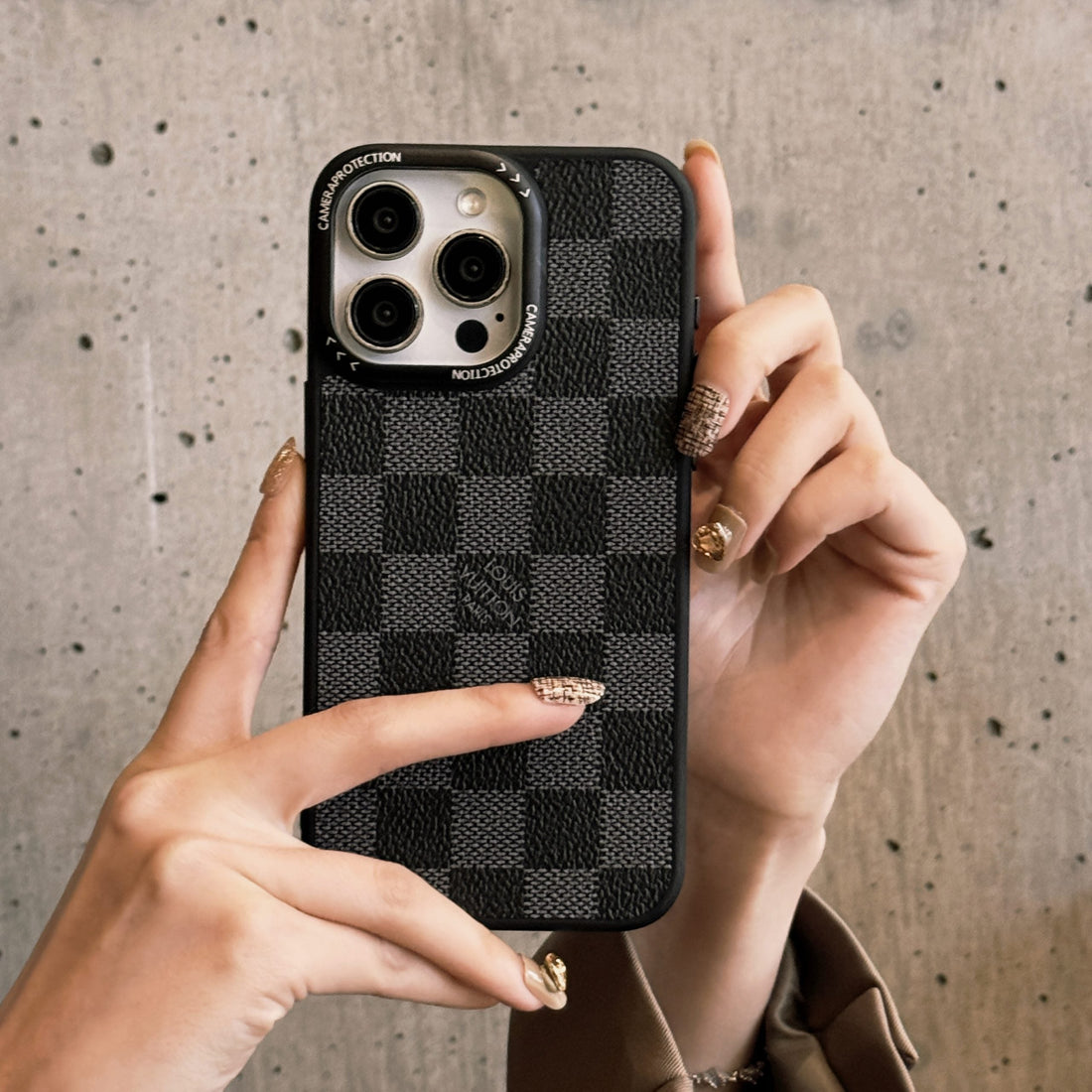 Classic LV Leather Case For iPhone 13-16 Pro Max