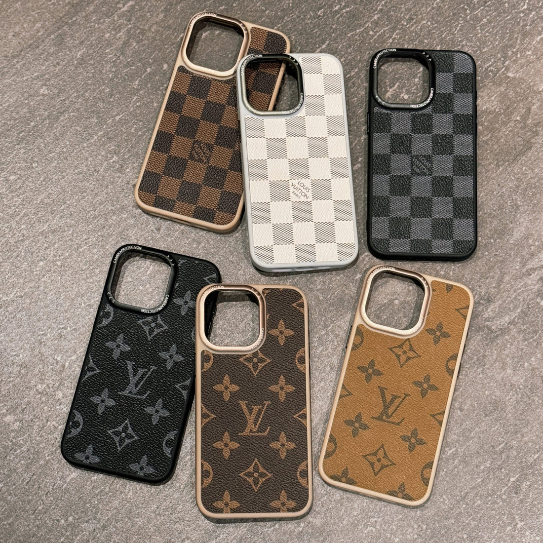 Classic LV Leather Case For iPhone 13-16 Pro Max