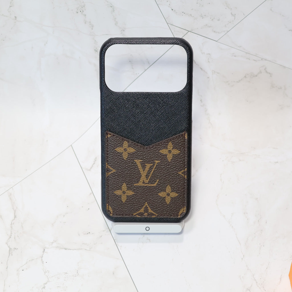 Monogram Card Holder Case for iPhone 12-17 Pro Max