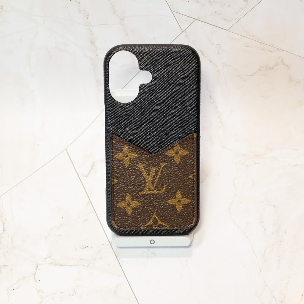 Monogram Card Holder Case for iPhone 12-17 Pro Max