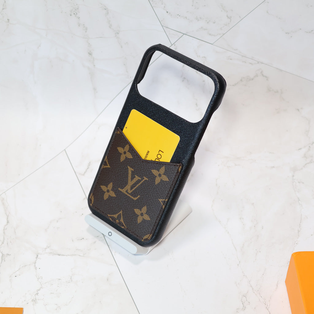 Monogram Card Holder Case for iPhone 12-17 Pro Max