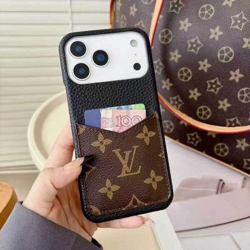 Monogram Card Holder Case for iPhone 12-17 Pro Max