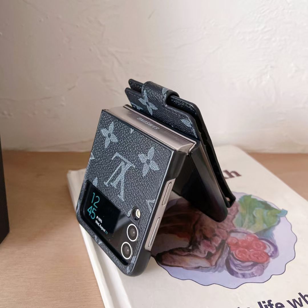 LV Phone Case With Card Slot Ring Holder Strap For Z Flip 3-7