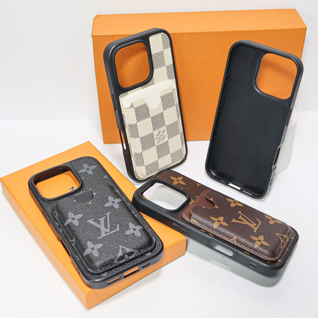 Leather Phone Case With Card Holder For iPhone 12-16 Pro Max Plus