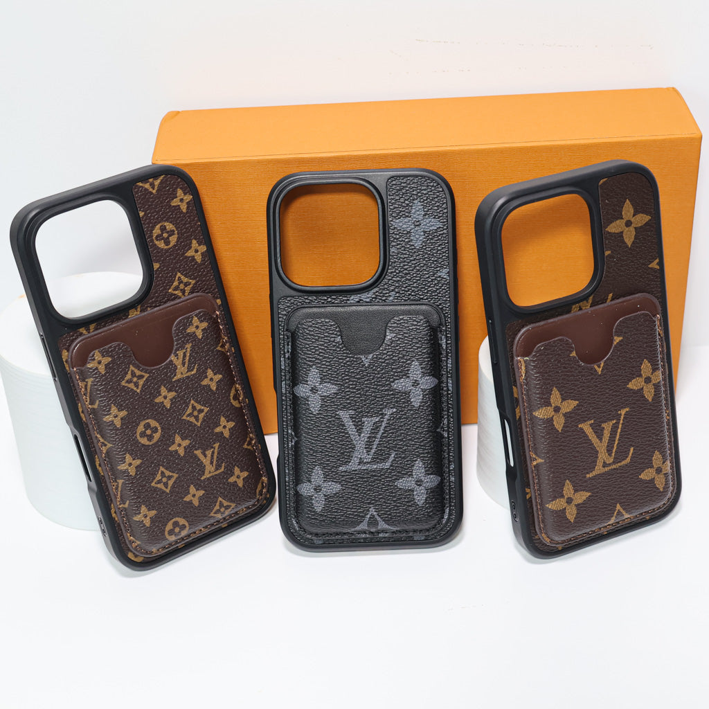 Leather Phone Case With Card Holder For iPhone 12-16 Pro Max Plus
