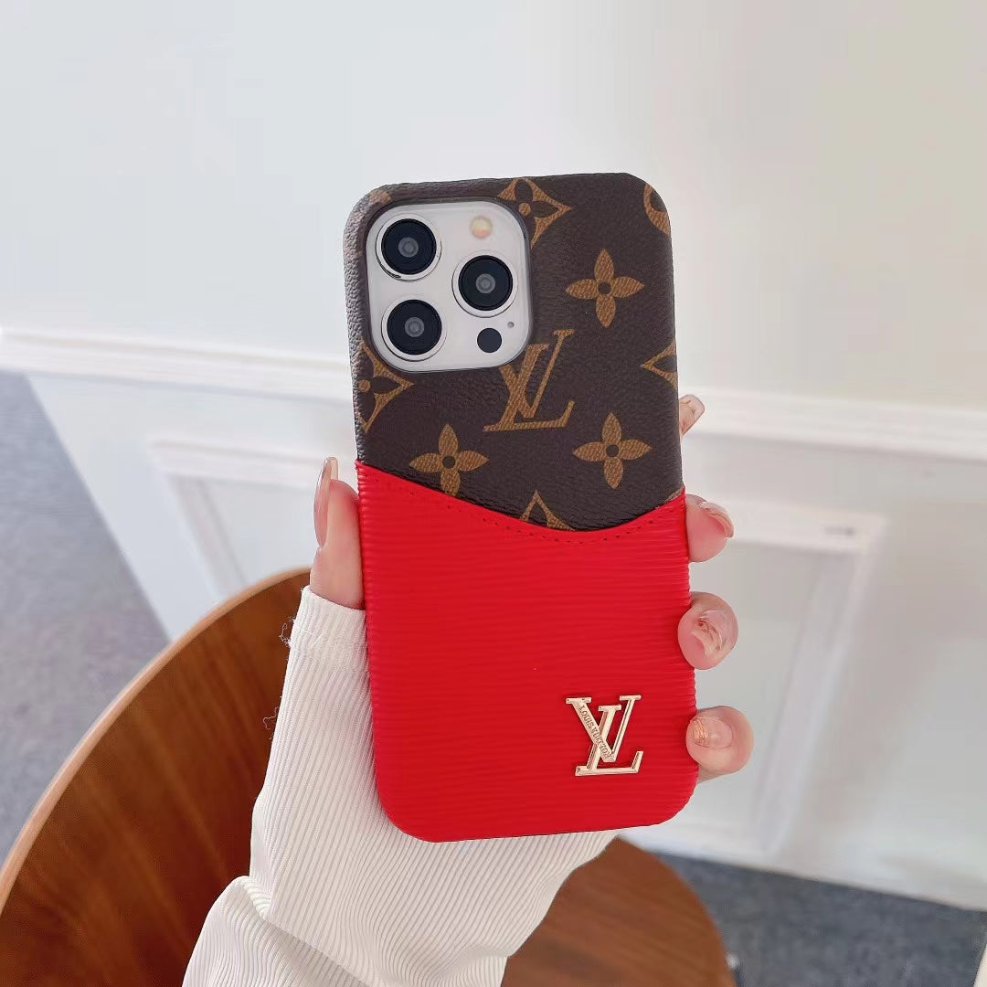 Louis Vuitton Pattern Card Holder Case For iPhone 14 Pro Max