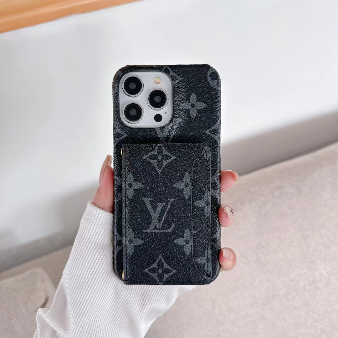 LV Wallet Card Phone Case for iPhone 11-16 Pro Max