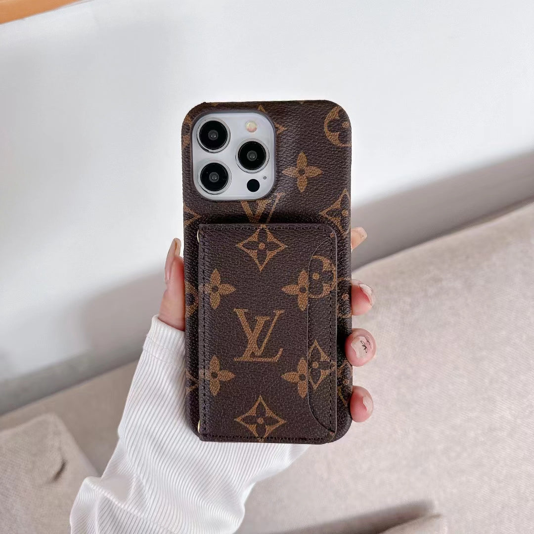 LV Wallet Card Phone Case for iPhone 11-16 Pro Max