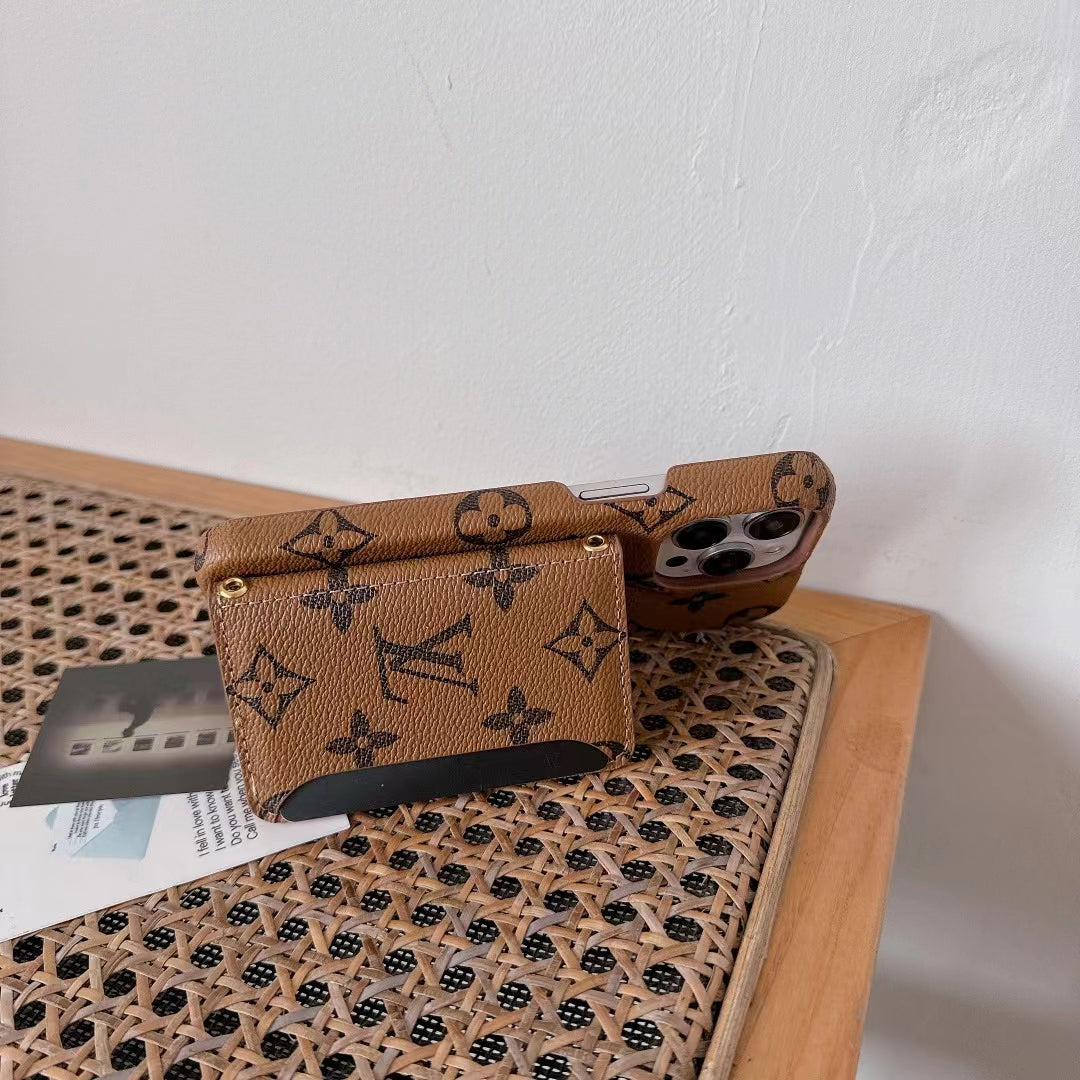 LV Wallet Card Phone Case for iPhone 11-16 Pro Max